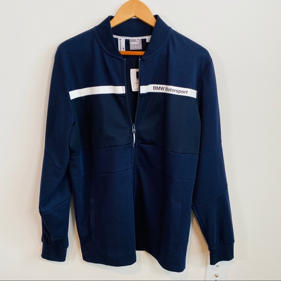 NEW Puma X BMW MOTORSPORT Navy Blue & White Jacket w Pockets Size M - Picture 2 of 7